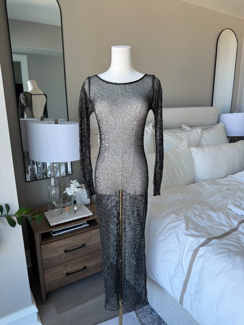 Rachel Sheer Dress in Midnight